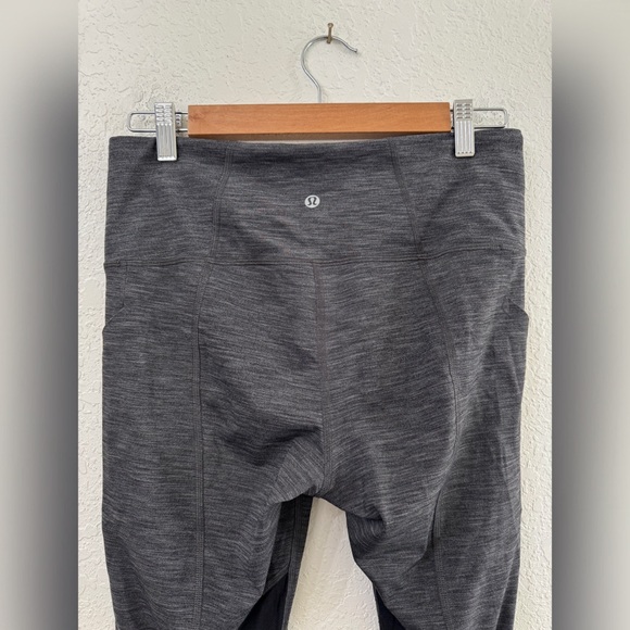 Lululemon Pace Rival Mid-Rise Crop 22” Leggings Heathered Black - 8 - Picture 6 of 12